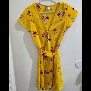 Cute floral wrap dress